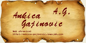 Ankica Gajinović vizit kartica